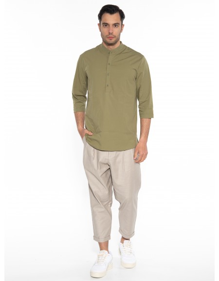 NINETEEN Πουκαμίσα mao K23-1025 Λαδί NINETEEN - 6