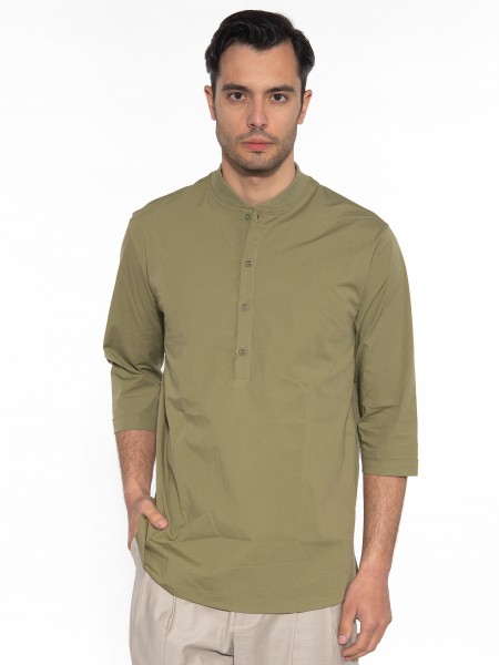 NINETEEN Πουκαμίσα mao K23-1025 Λαδί NINETEEN - 10