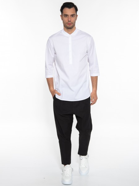 NINETEEN Πουκαμίσα mao K23-1025 Λευκό NINETEEN - 6