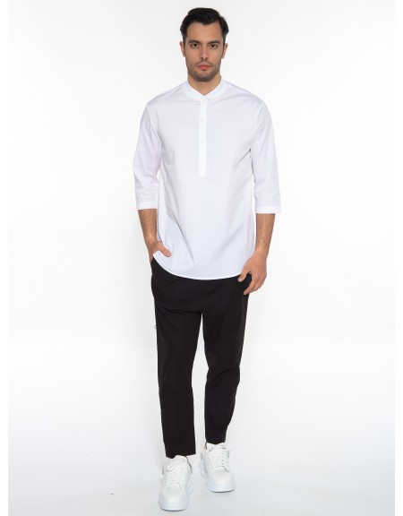 NINETEEN Πουκαμίσα mao K23-1025 Λευκό NINETEEN - 9