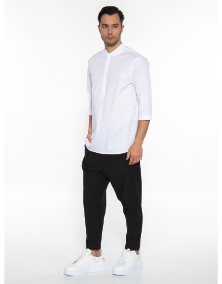 NINETEEN Πουκαμίσα mao K23-1025 Λευκό NINETEEN - 12