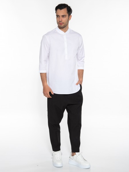 NINETEEN Πουκαμίσα mao K23-1025 Λευκό NINETEEN - 8