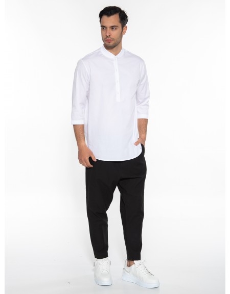 NINETEEN Πουκαμίσα mao K23-1025 Λευκό NINETEEN - 8