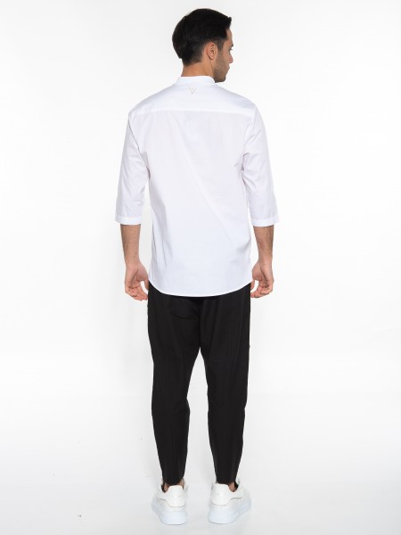 NINETEEN Πουκαμίσα mao K23-1025 Λευκό NINETEEN - 10