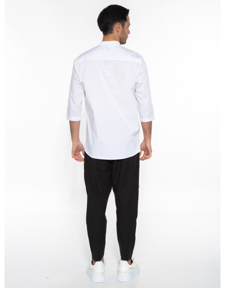 NINETEEN Πουκαμίσα mao K23-1025 Λευκό NINETEEN - 10