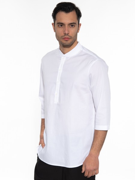 NINETEEN Πουκαμίσα mao K23-1025 Λευκό NINETEEN - 4