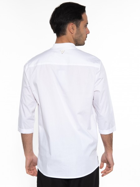 NINETEEN Πουκαμίσα mao K23-1025 Λευκό NINETEEN - 2