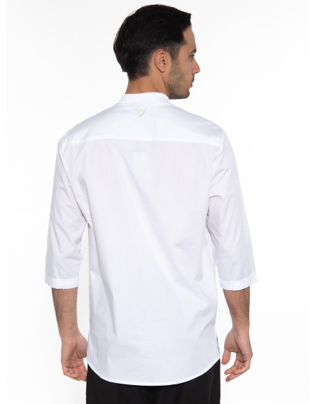 NINETEEN Πουκαμίσα mao K23-1025 Λευκό NINETEEN - 2