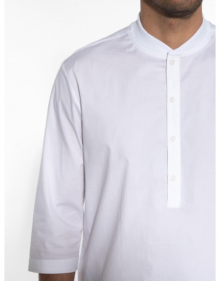 NINETEEN Πουκαμίσα mao K23-1025 Λευκό NINETEEN - 5