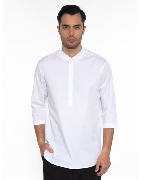 NINETEEN Πουκαμίσα mao K23-1025 Λευκό NINETEEN - 13