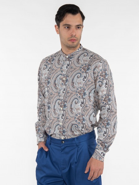 OVER-D Shirt mao OE1S2S3C16 Blue - Beige OVER-D - 4
