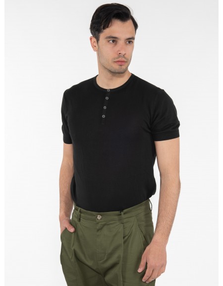 OVER-D T-shirt νημάτινο OM549MG Μαύρο OVER-D - 4