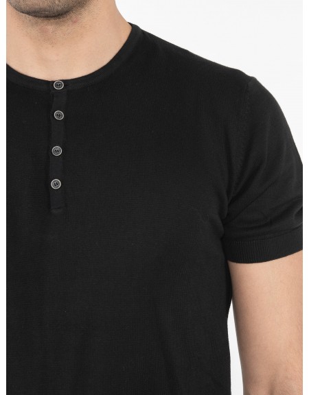 OVER-D T-shirt νημάτινο OM549MG Μαύρο OVER-D - 5