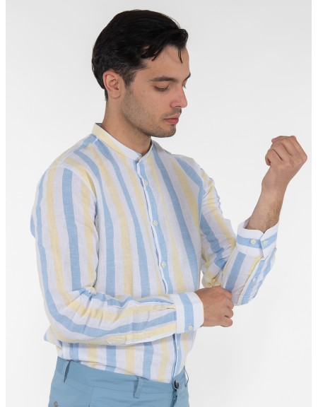 OVER-D Shirt mao OE1S2S3C22 Yellow - Blue OVER-D - 3