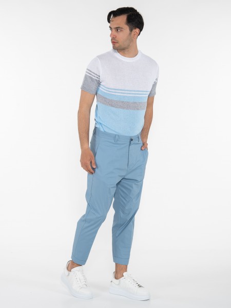 OVER-D T-shirt ριγέ OE1S2S3M21 Λευκό - Γαλάζιο OVER-D - 7