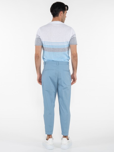 OVER-D T-shirt ριγέ OE1S2S3M21 Λευκό - Γαλάζιο OVER-D - 8