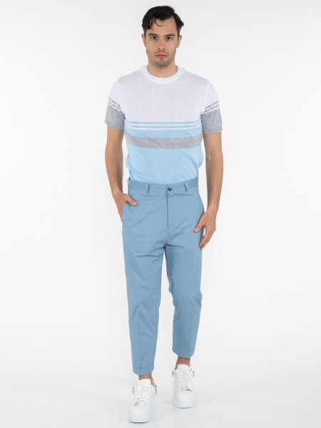 OVER-D T-shirt ριγέ OE1S2S3M21 Λευκό - Γαλάζιο OVER-D - 6