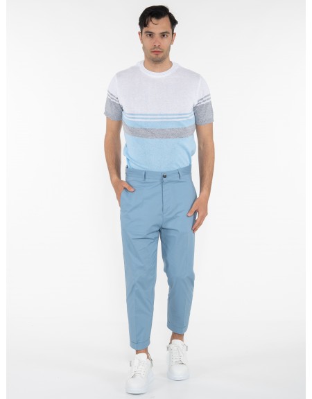 OVER-D T-shirt ριγέ OE1S2S3M21 Λευκό - Γαλάζιο OVER-D - 6