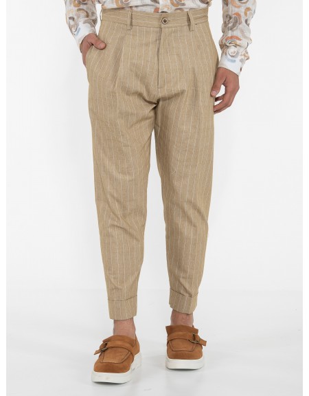 OVER-D Chino Pants OE1S2S3P21 Beige - White OVER-D - 1
