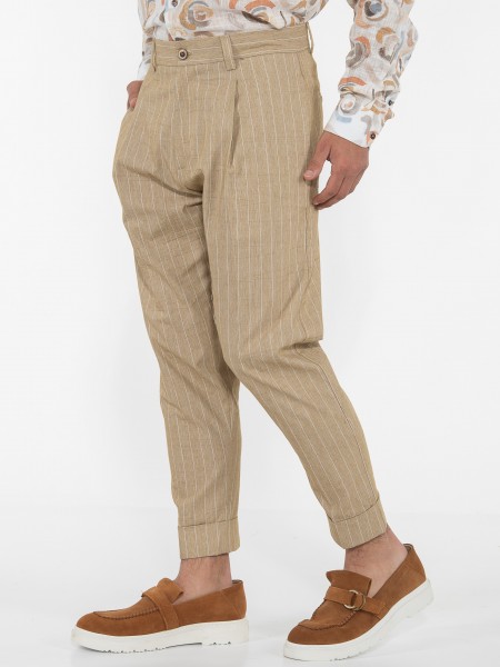 OVER-D Chino Pants OE1S2S3P21 Beige - White OVER-D - 4