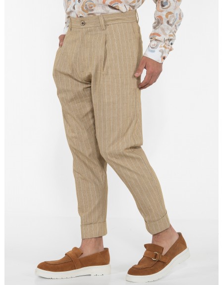 OVER-D Chino Pants OE1S2S3P21 Beige - White OVER-D - 4