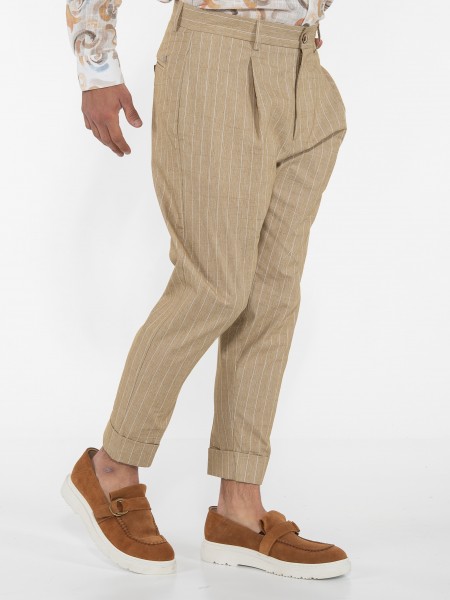 OVER-D Chino Παντελόνι OE1S2S3P21 Μπεζ - Λευκό OVER-D - 3