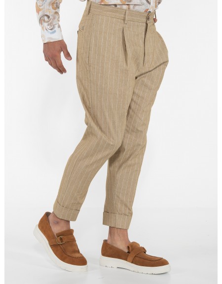 OVER-D Chino Pants OE1S2S3P21 Beige - White OVER-D - 3