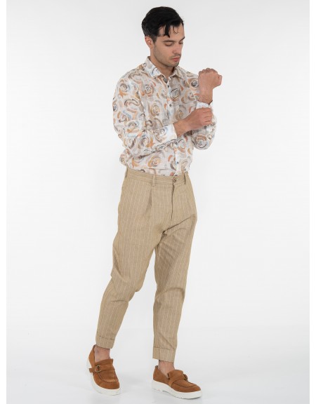 OVER-D Chino Pants OE1S2S3P21 Beige - White OVER-D - 7