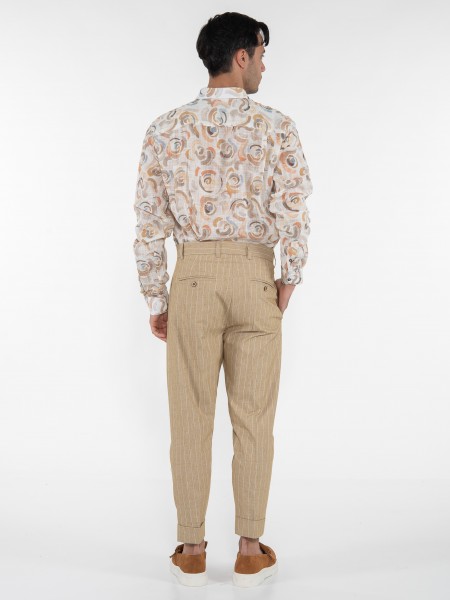 OVER-D Chino Pants OE1S2S3P21 Beige - White OVER-D - 8