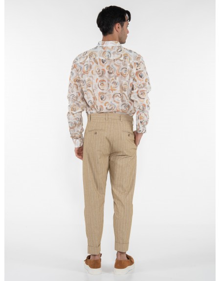 OVER-D Chino Pants OE1S2S3P21 Beige - White OVER-D - 8