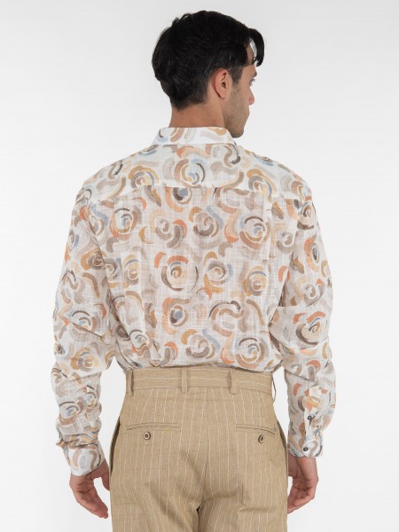 OVER-D Πουκάμισο OE1S2S3C20 Εμπριμέ - Εκρού OVER-D - 2