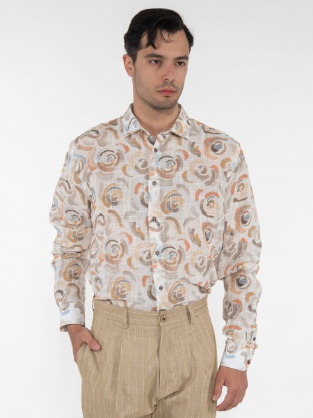 OVER-D Πουκάμισο OE1S2S3C20 Εμπριμέ - Εκρού OVER-D - 10