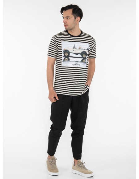 OVER-D T-shirt μαρινέρα OE1S2S3T52 Μαύρο - Μπεζ OVER-D - 5