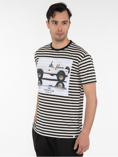 OVER-D T-shirt μαρινέρα OE1S2S3T52 Μαύρο - Μπεζ OVER-D - 4