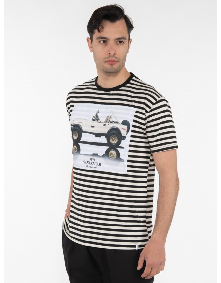 OVER-D T-shirt μαρινέρα OE1S2S3T52 Μαύρο - Μπεζ OVER-D - 4