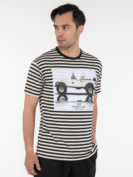 OVER-D T-shirt μαρινέρα OE1S2S3T52 Μαύρο - Μπεζ OVER-D - 3