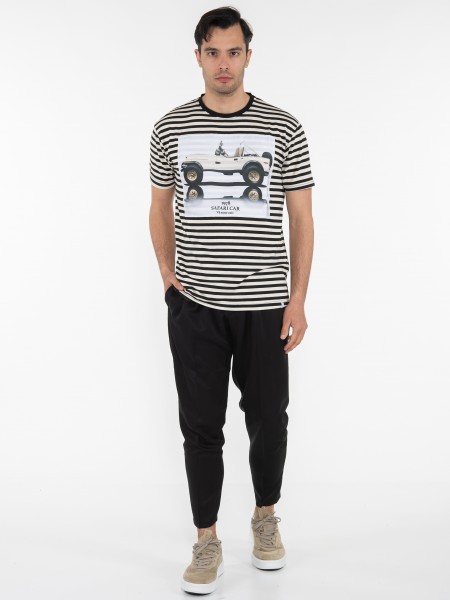 OVER-D T-shirt μαρινέρα OE1S2S3T52 Μαύρο - Μπεζ OVER-D - 7