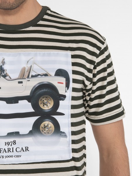 OVER-D T-shirt μαρινέρα OE1S2S3T52 Λαδί - Μπεζ OVER-D - 5