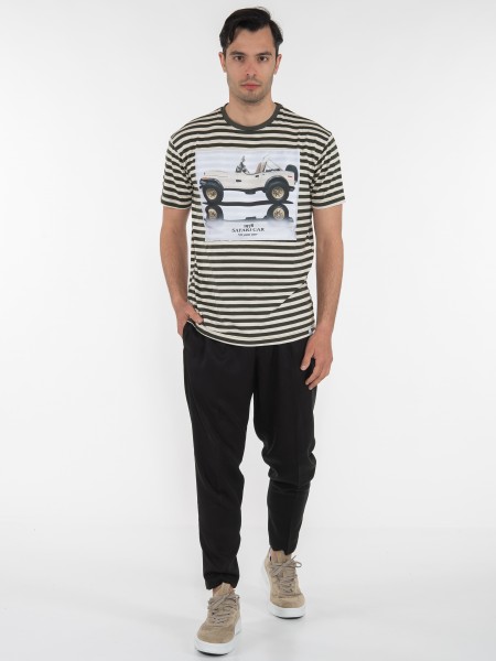 OVER-D T-shirt μαρινέρα OE1S2S3T52 Λαδί - Μπεζ OVER-D - 6