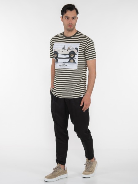 OVER-D T-shirt μαρινέρα OE1S2S3T52 Λαδί - Μπεζ OVER-D - 9