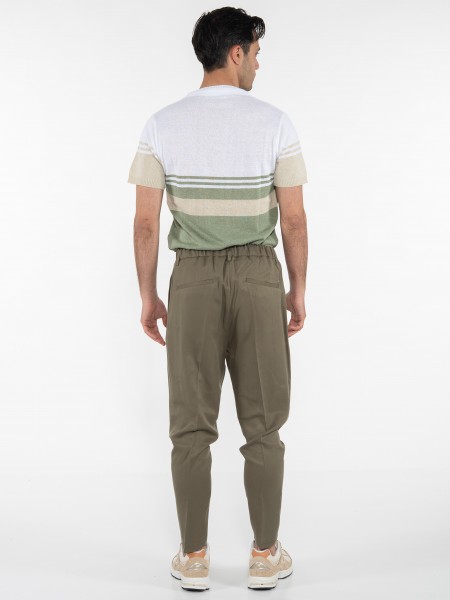 OVER-D T-shirt ριγέ OE1S2S3M21 Λευκό - Λαδί OVER-D - 8