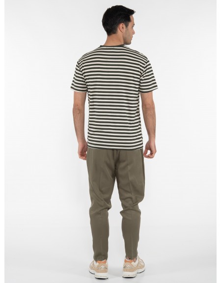 OVER-D T-shirt ριγέ - μαρινέρα OE1S2S3T51 Λαδί - Μπεζ OVER-D - 8