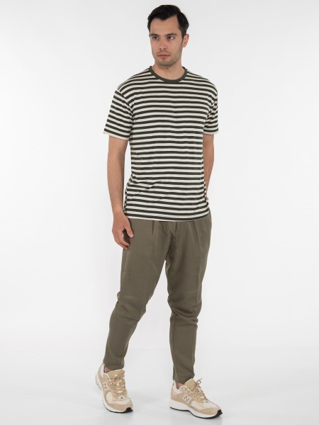 OVER-D T-shirt ριγέ - μαρινέρα OE1S2S3T51 Λαδί - Μπεζ OVER-D - 7