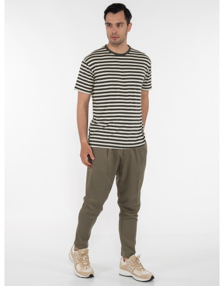 OVER-D T-shirt ριγέ - μαρινέρα OE1S2S3T51 Λαδί - Μπεζ OVER-D - 7