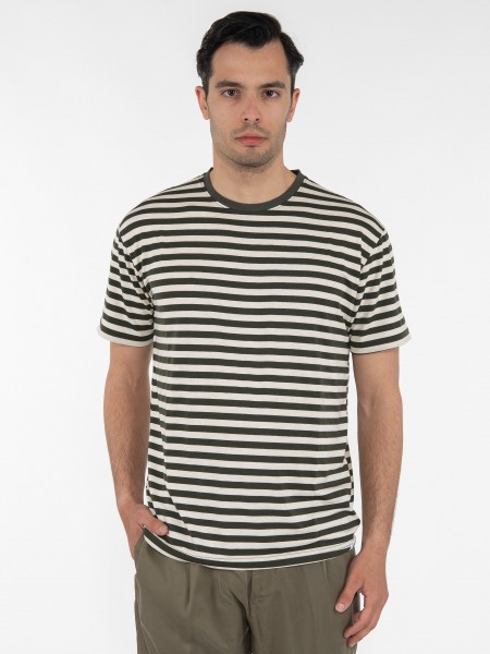 OVER-D T-shirt ριγέ - μαρινέρα OE1S2S3T51 Λαδί - Μπεζ OVER-D - 1