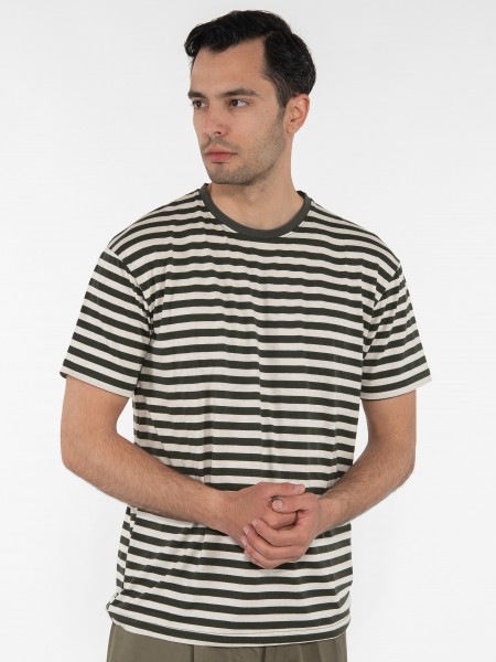 OVER-D T-shirt ριγέ - μαρινέρα OE1S2S3T51 Λαδί - Μπεζ OVER-D - 3