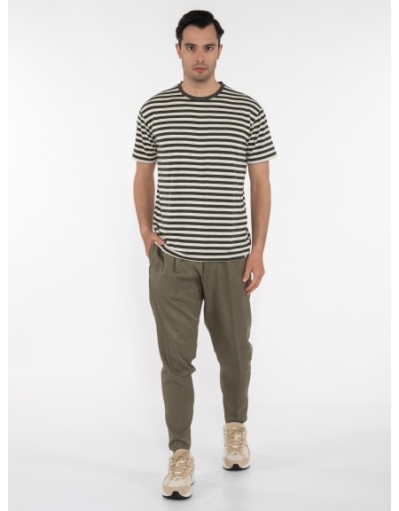 OVER-D T-shirt ριγέ - μαρινέρα OE1S2S3T51 Λαδί - Μπεζ OVER-D - 6