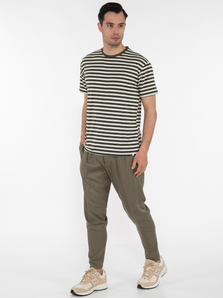 OVER-D T-shirt ριγέ - μαρινέρα OE1S2S3T51 Λαδί - Μπεζ OVER-D - 9