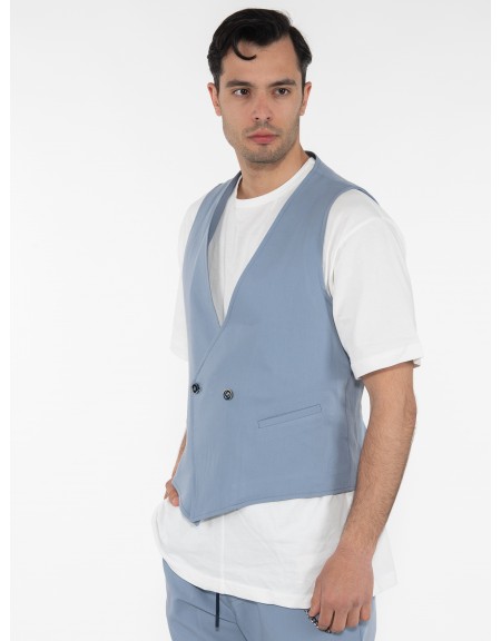OVER-D Γιλέκο blazer OE1S2S3I03 Γαλάζιο OVER-D - 4