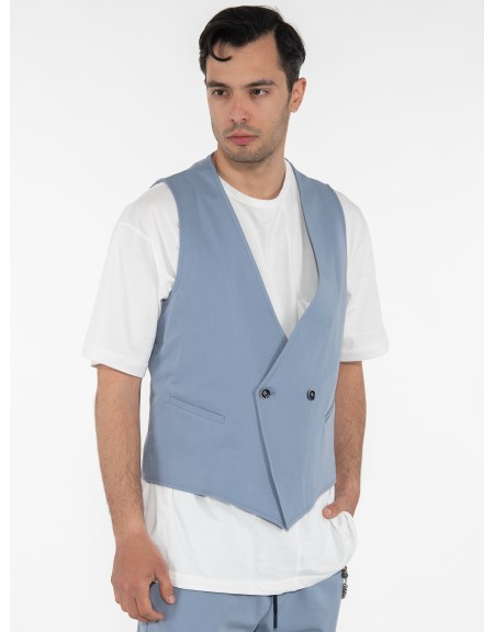 OVER-D Γιλέκο blazer OE1S2S3I03 Γαλάζιο OVER-D - 3